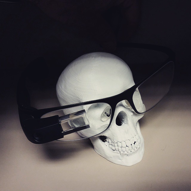 skull with google glass
